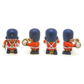 BOLLUMA MS407-1 Tin Toy Drummer Robot Clockwork Wind Up Walking Robot Funny Playing Drum Vintage Mechanical Toys Collectible Gifts for Christmas Birthday Thanksgiving