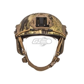 Lancer Tactical Medium - Large Industrial ABS Plastic Constructed Maritime Helmet Adjustable Crown 20mm Side Rail Adapter Velcro Padding Stickers NVG Shroud Bungee Retention Goggle Clip - Highlander