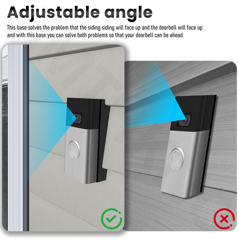 AMTHKNO Video Doorbell Vinyl Siding Mounting/Adapter Angle Adjustment Plate W/Hardware,