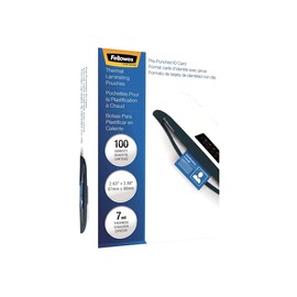 Fellowes 52050 Laminating Pouches, 7mil, 2 5/8 x 3 7/8, ID Size, 100/Pack
