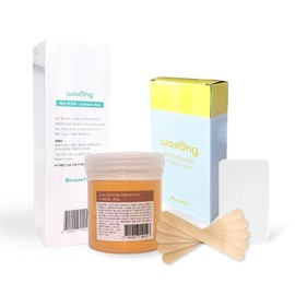 Waxing Hair Removal Sugaring Waxing Self Waxing Brazilian Waxing Set (Sugaring Wax + 2 Spatulas + Non-woven Fabric), 400g, 1 Piece / 왁싱 제모 슈가링왁싱 셀프왁싱 브라질리언왁싱 세트(슈가링왁스 + 스파츌라2종 + 부직포), 400g, 1개