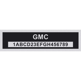 LVCE Custom Vin Tag-Compatible GMC