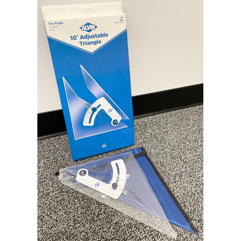 ALVIN 110C Tru-Angle, Adjustable Triangle w/Inking Edge Aluminum NEW -