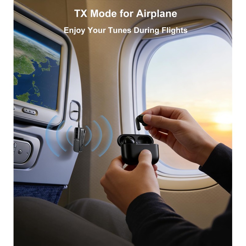 TSNAM Bluetooth Transmitter for TV to 2 Headphones Dual Link
