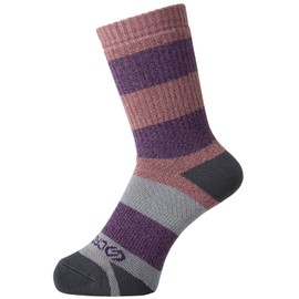 Okamoto CROSSPRO Trekking Socks, Wool, Special Grip Material, Cushioning, Anti-Slip, For Outdoor Activities, Hiking, Climbing, Rose × gray