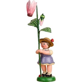 Hubrig Flower Child Girl with Cyclamen, Height Approx. 11 cm