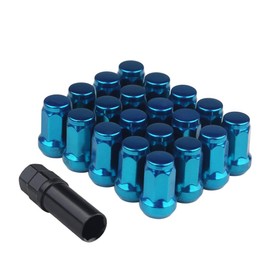 Steel Wheel Lock Nuts Set of 20 M12 x P1.25 for Car and Mini Car 1.3 inch (33 mm) Outer Hexagon Taper 60 4 Hole 5 Hole with 19HEX Socket Short Nut Lug Nuts Racing Nuts Lightweight Anti-Theft