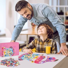 70 Piece Children's Puzzle, Fish Puzzle, Ocean Puzzle Toy, Ideal Educational Toy for Children Aged 3-10 Years to Train Children's Thinking and Observation Skills