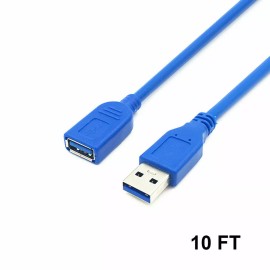 Unbranded USB 3.0 Extension Extender Cable Cord M/F Standard Type A Male to Female 10FT US