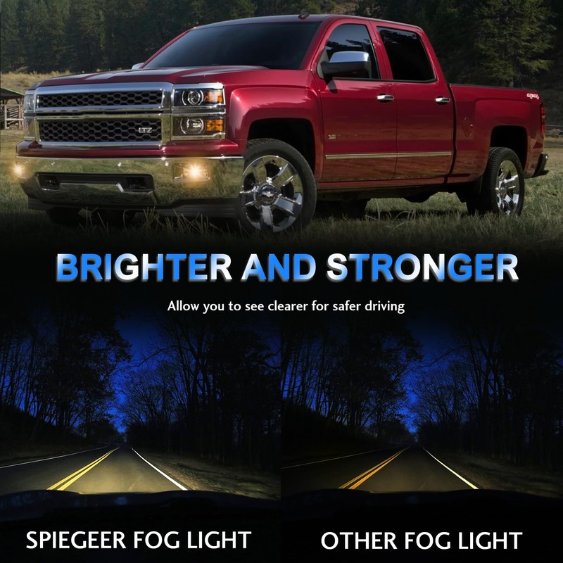 SPIEGEER - Conjunto de luces antiniebla para Chevy Silverado 2007,