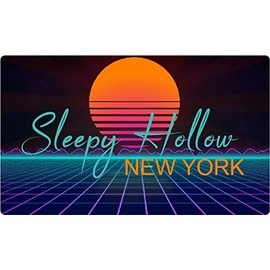 Sleepy Hollow New York 2 X 1.25-Inch Vinyl Decal Stiker Retro Neon Design