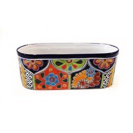 Talavera Oval Window Box - 13.50" L x 5.75" W x 4.75H