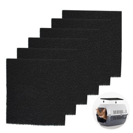 Huipalon 6Pcs Cat Litter Box Carbon Filter, Replacement Activated Carbon Odor Filters, Odor Charcoal Filter, Carbon Filter for Hooded Cat Litter Tray, Cat Litter Box and Pans Accessories