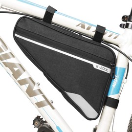 VOANZO Bike Storage Frame Bag, Waterproof Bicycle Triangle Bag Big Capacity Saddle Bag for Road Mountain Cycling 290 x 200 x 50 mm (Black)