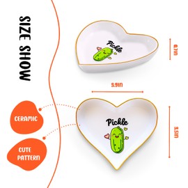 BJDAMAI Pickle Ring Holder Dish Tray, Pickle Gifts For Women Teens Girls Kids, Pickle Lovers Themed Stuff Accessories Things Decor Merch, Pickle Home Room Ring Earrings Necklace Organizer Holder!