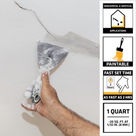 SIKA Sikacryl Ready-Mix Concrete Patch, Gray, Textured, 1 qt (6 Pack) - Durable Repair for Spalls and Cracks in Concrete and Masonry, Easy Cleanup, Acrylic-Based