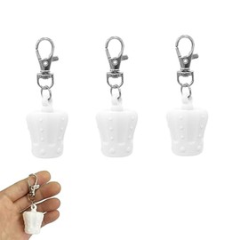 TJHypenete 3 Piece Portable Lip Gloss Keychain Holder, Keychain Hat Replacement Cover, Lip Gloss Cherry And Strawberry Charm Accessories