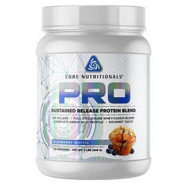 Core Nutritionals Pro Sustained Release Protein Blend, Digestive Enzyme Blend, 25G Protein, 2G Carb, 27 Servings (Blueberry)