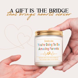 New Mom Gifts, New Dad Gifts, New Parents Gifts First Time, Gender Reveal Gifts Decorations, Pregnancy Mom-to-Be Gifts - 7 Oz Aromatherapy Lavender Scented Soy Wax Candle