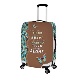 Bigcardesigns Art Butterflies Text Luggage Cover for 26-30 Inch Elastic Washable Stretch Suitcase Protector Anti-Scratch Butterflies Travel Suitcase Cover