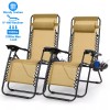 NewHome 2x Relax Recliners Patio Chairs Adjustable Steel Mesh Zero
