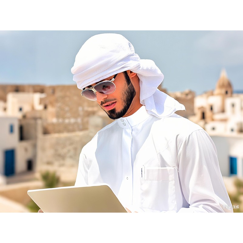 Traditional arabic costume for men, Long Sleeve White Islamic thobe
