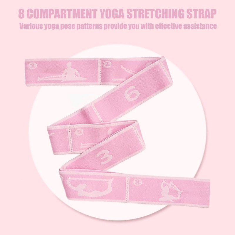 TRKETK 2 Pcs Yoga Stretching Strap, Stretching Strap with 8
