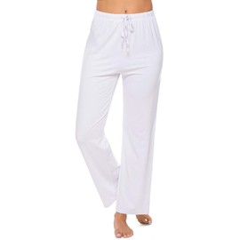 AvaCostume Women's Modal Cotton Lounge Pajama Pants White XL