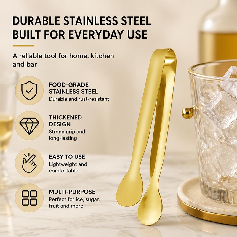 Wine Serving Set - Gold Tongs - Bottle Pourer -