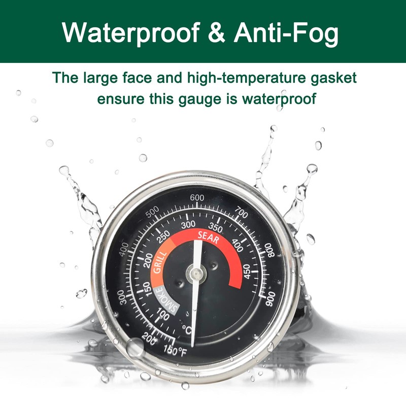 Quantfire Upgrade Replacement Thermometer for Big Green Egg,3.3" Grill Temperature