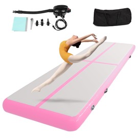Inflatable Gymnastics Air Tumbling Track Mat,10ft 4 Inch Thick Gymnastics Air Mat for Home Use/Training/Cheerleading/Yoga/Water with Electric Pump
