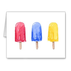 DJ Rogers Fine Art Popsicles - Set of 10 Watercolor Note Cards With Envelopes