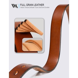 WOLFANT Full Grain Leather Belt for Women,1.1" Ladies Casual leather Jean Belt with Vintage Circle buckle in Gift Box
