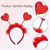 Jizlan 1Pc Red Heart Headband Sequin Love-shaped Head Valentine's Day