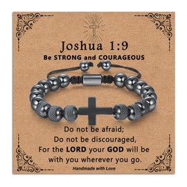 Toplstud Boys Bracelets, Confirmation Holy Communion Baptism Gifts, Christian Jewellery Religious Gift for Son Grandson Godson Christians