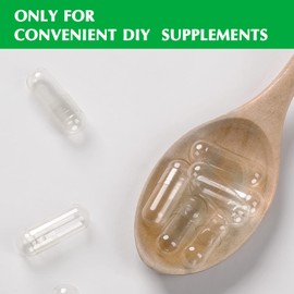 wananfu wananfu Size 00 Empty Capsules Vegetarian (1000 Count) Bundle with Micro Lab Spoon, Clear Fillable Veggie Pill Capsules 00 for Making Your Own Supplements