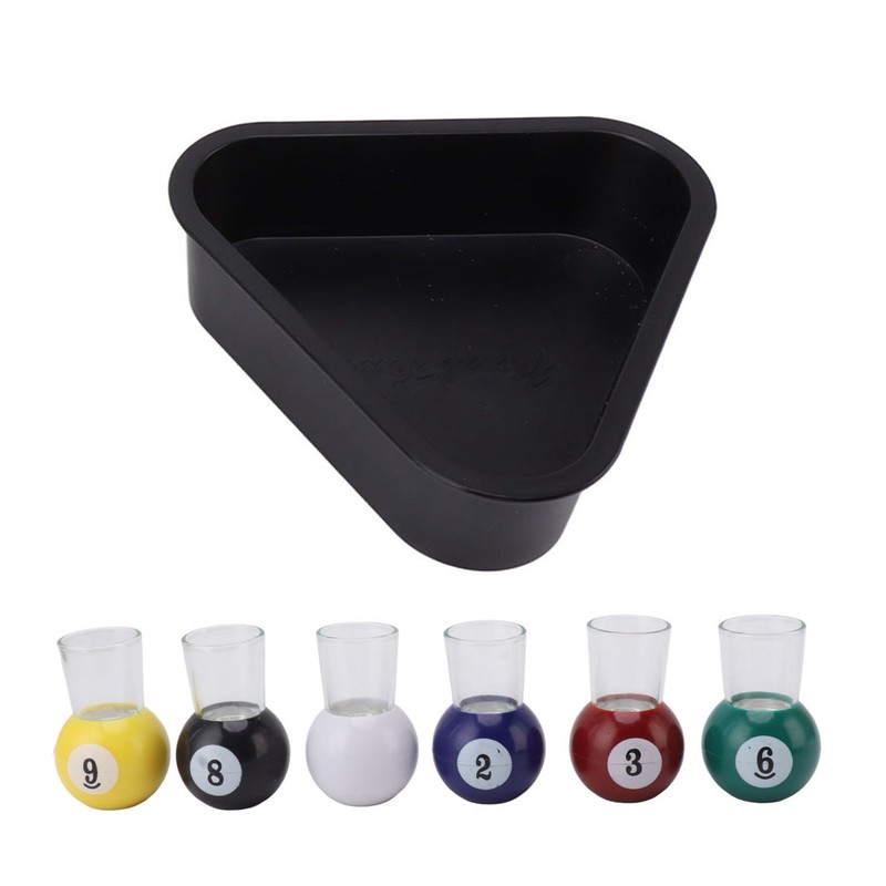 6pcs Billiards Pool Balls Shot Glasses Set Multicolor Pool Balls