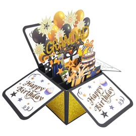Asmallgf Happy Birthday Popup Card for Grandpa, Funny 50th 60th 70th 80th 90th Grandad Birthday Gifts from Granddaughter Grandson