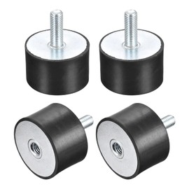 sourcing map Rubber Bearing M10 External / Internal Thread Vibration Insulator Shock Absorber Diameter 50 mm x Height 30 mm Pack of 4