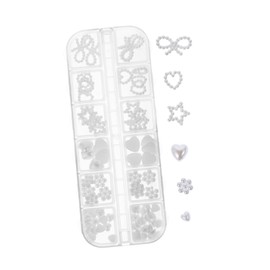 Healeved Pearl Nail Charms Heart Pearl Nail Decoration Bedazzling Kit Manicures Ornaments