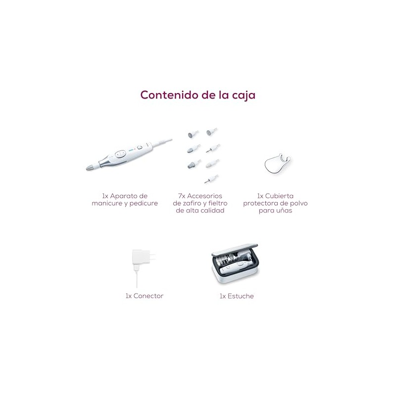 Beurer Drill Eléctrico para Uñas MP42, Manicure y Pedicure Profesional,