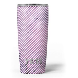 Design Skinz White Slanted Lines Over Pink Fumes - Skin Decal Vinyl Wrap Kit Compatible with The Yeti Rambler Cooler Tumbler Cups