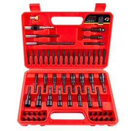 SENNMONN 60 PCS Fully Magnetic Nut Driver & Bit Set, SAE & Metric, Screwdriver Bit Set with Magnetized & Demagnetized,Torx,Hex,Phillips,Pozidriv,Slotted, Magnetic Swiveling Bit Tip Holder,Impact Ready