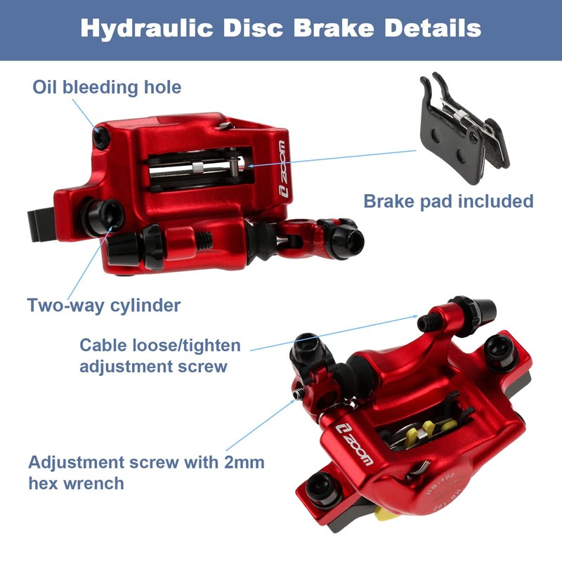 Mgoodoo MTB Hydraulic Disc Brake Set, Bicycle Disc Brake Sets