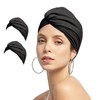 2pcs Women Turban Style Swimming Cap Pleated Fabric Swim Pool