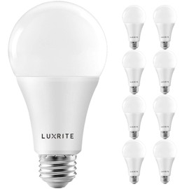 LUXRITE A21 LED Bulbs 150 Watt Equivalent, 2550 Lumens, 3000K Soft White, Dimmable Standard LED Bulb 22W, Energy Star, E26 Medium Base - Indoor and Outdoor (8 Pack)