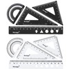 Honagu Triangular Ruler Set, 2 Sets/8 Pieces Aluminum Alloy Ruler,