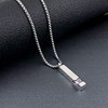 Urn Necklace for Ashes Birthstone Cuboid Cremation Jewelry Keepsake Holder