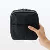 Muji 83458270 Nylon Makeup Pouch, Black, Approx. 6.3 x 5.5