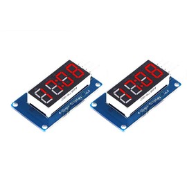 DEVMO 2PCS TM1637 4 Bits Digital Tube LED Display Module with Clock Display TM1637 Relay Board Compatible with Ar-duino